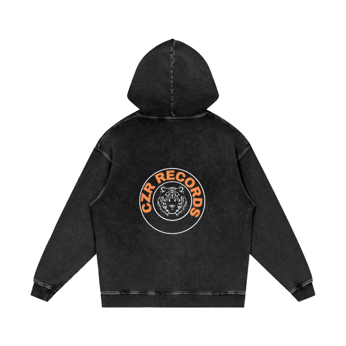 CZR RECORDS APPAREL- Lost & Found Acid Wash Oversize Hoodie