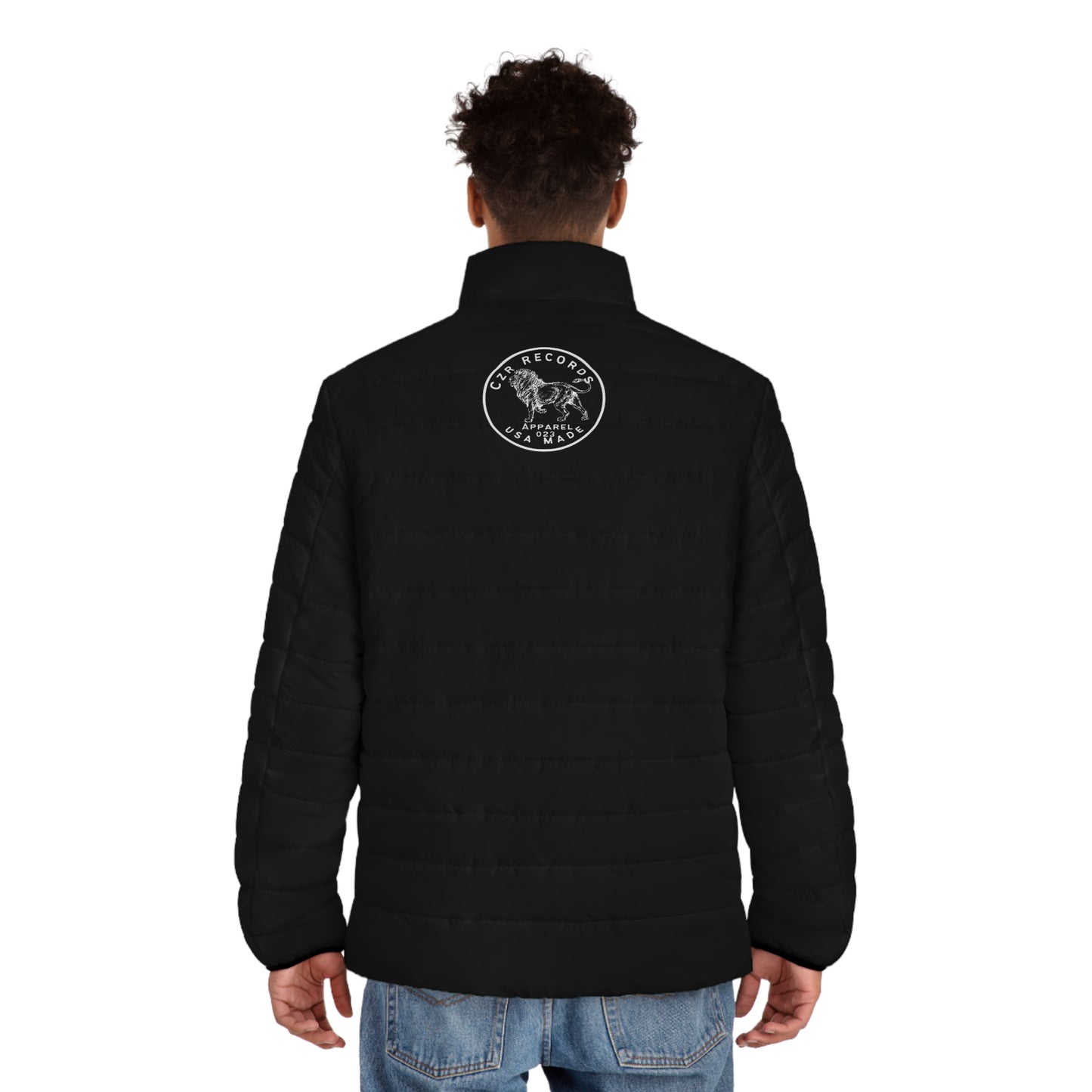 Men's Puffer Jacket with CZR Crest - Stylish Winter Outerwear