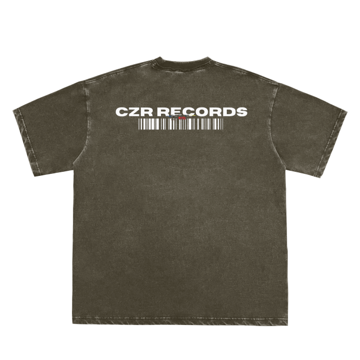 Double Neckline Scattered Edge Frayed Vintage Washed T-Shirt - 250 GSM