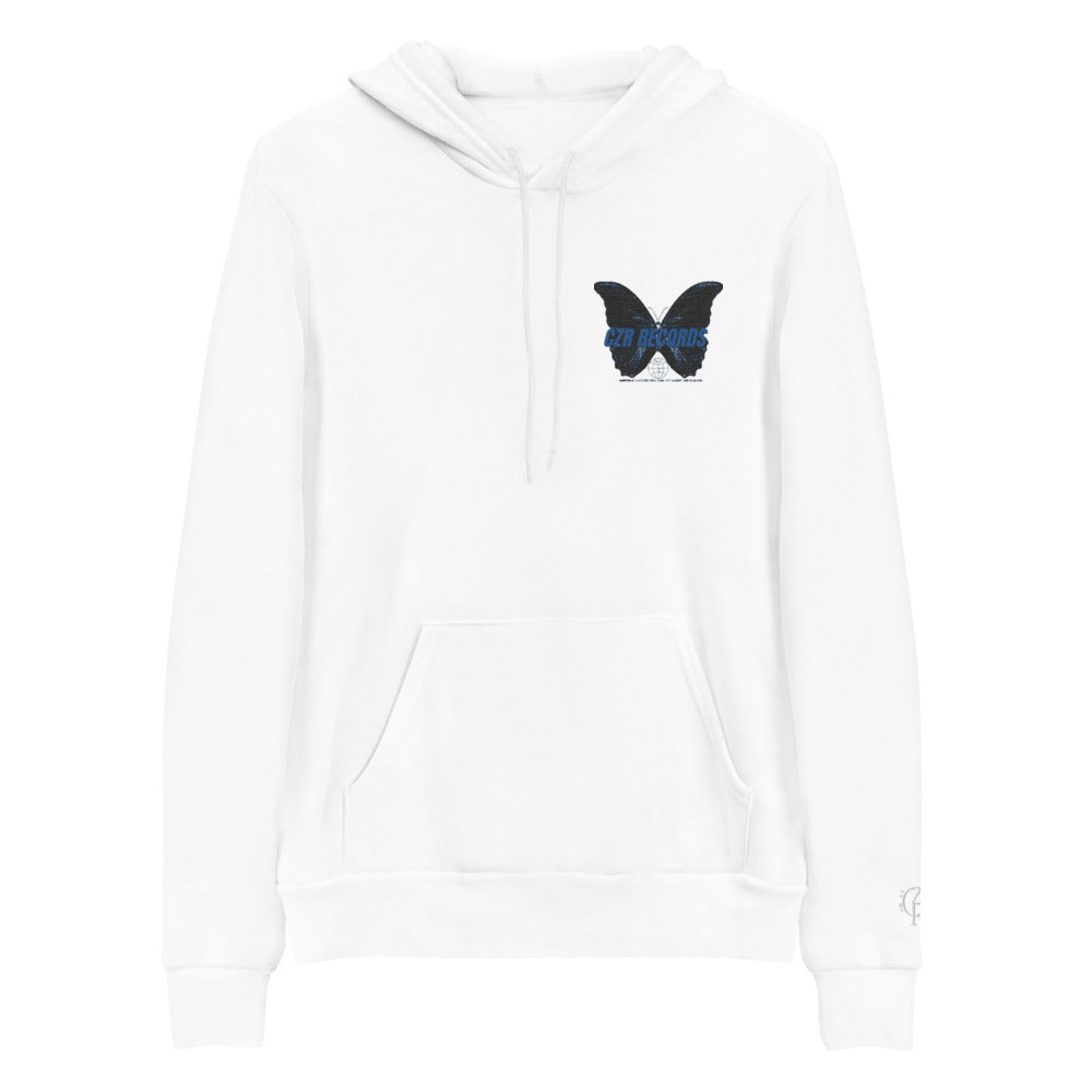 CZR RECORDS APPAREL - Butterfly Doors Blue Font hoodie