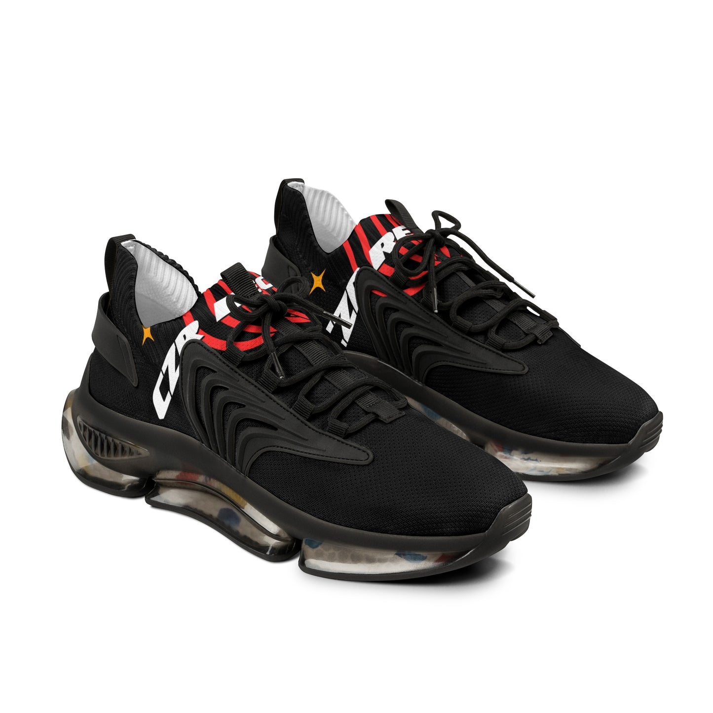 CZR RECORDS APPAREL - 4 Rings Red Men's Mesh Sneakers