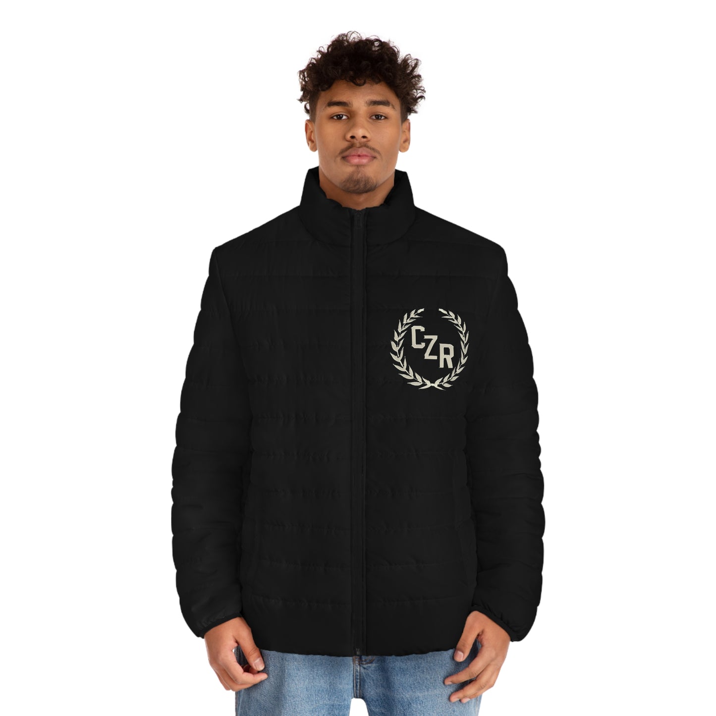 Men's Puffer Jacket with CZR Crest - Stylish Winter Outerwear
