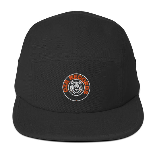 CZR RECORDS APPAREL - Tiger Circle Orange Font Five Panel Cap