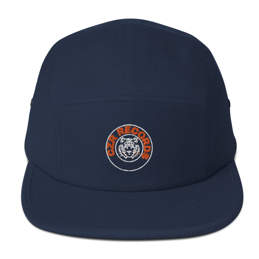 CZR RECORDS APPAREL - Tiger Circle Orange Font Five Panel Cap