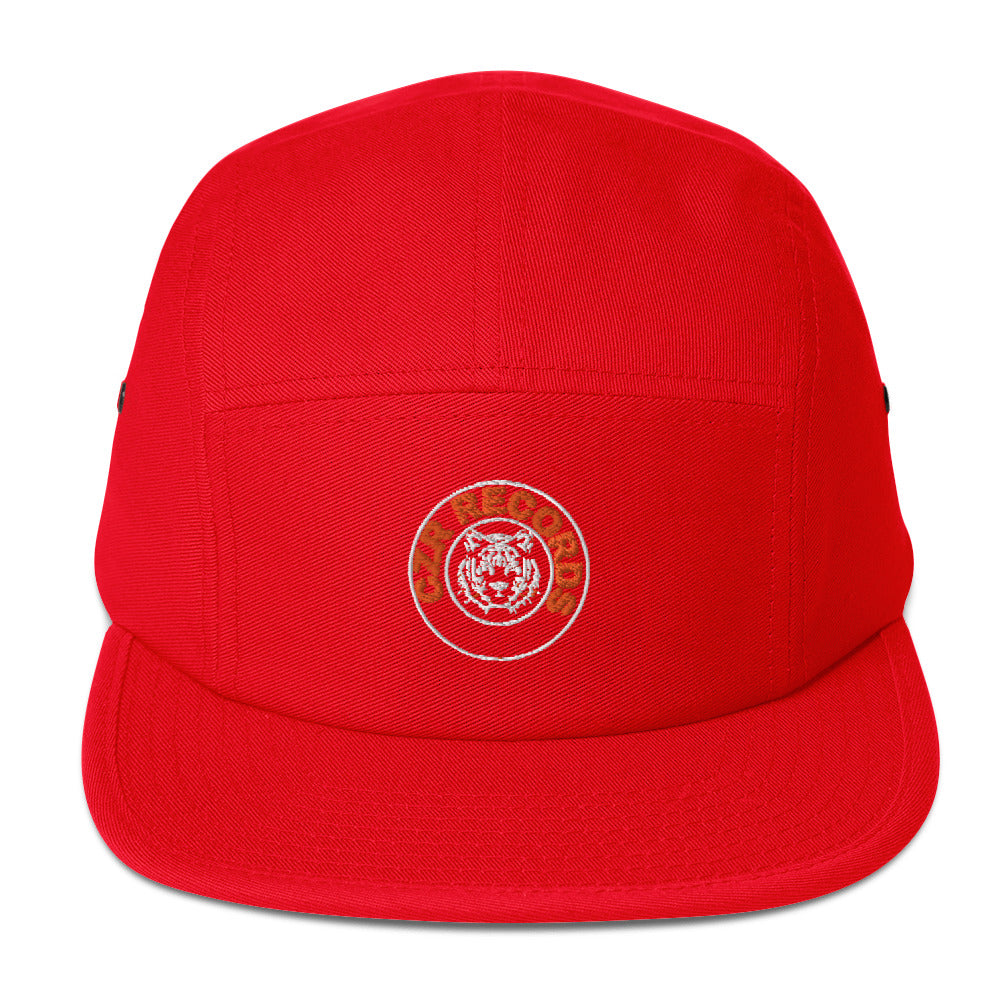 CZR RECORDS APPAREL - Tiger Circle Orange Font Five Panel Cap