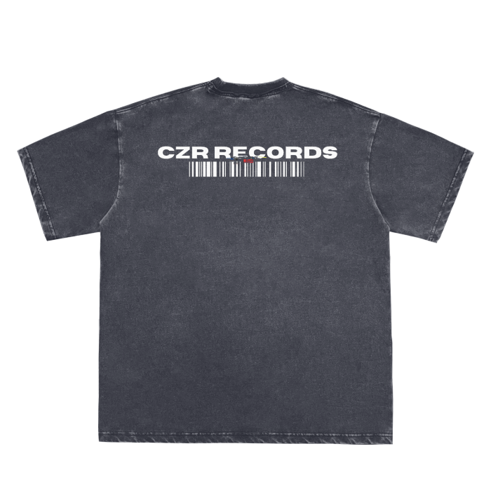 Double Neckline Scattered Edge Frayed Vintage Washed T-Shirt - 250 GSM