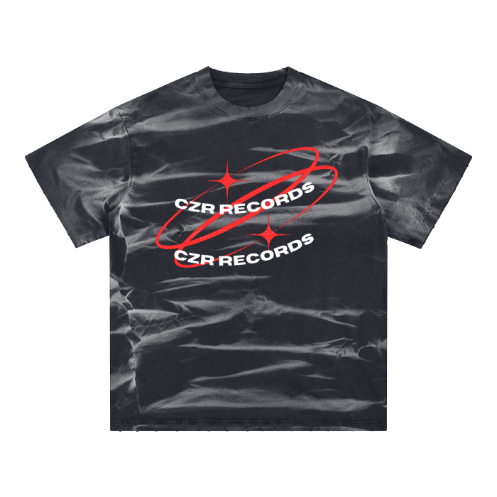 Irregular Stripe Frayed Monkey Washed T-Shirt - 250 GSM