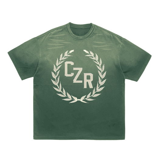 Vintage Washed Tiger Stripes Dyed Gradient T-Shirt - 250 GSM