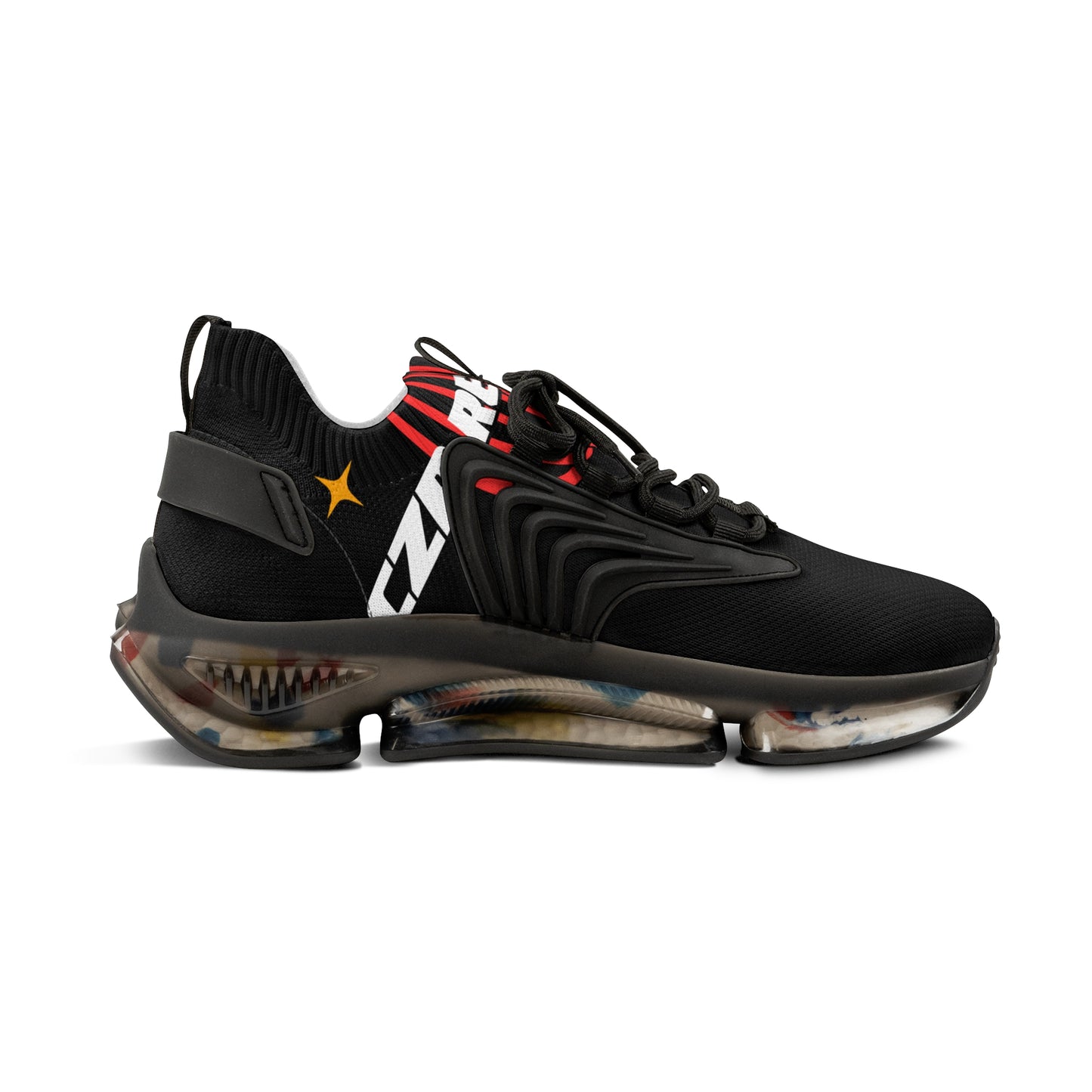 CZR RECORDS APPAREL - 4 Rings Red Men's Mesh Sneakers