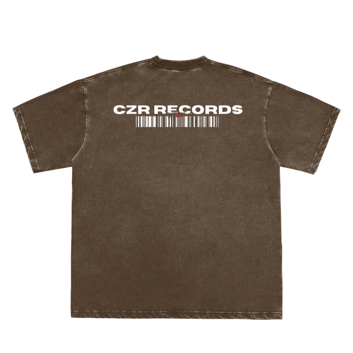 Double Neckline Scattered Edge Frayed Vintage Washed T-Shirt - 250 GSM