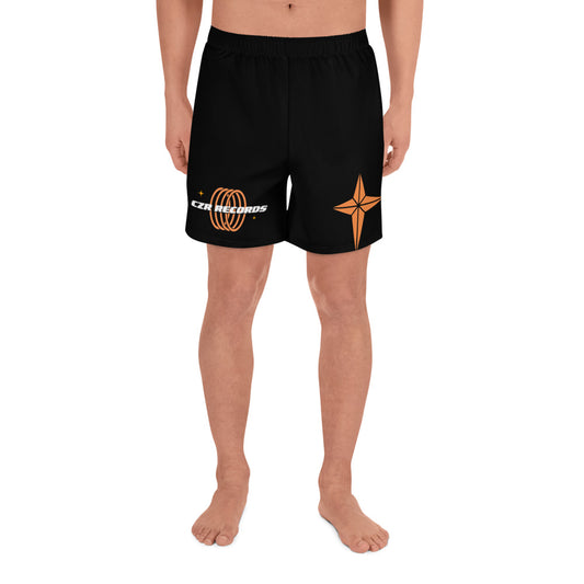 CZR RECORDS APPAREL- 4 Rings Orange & Black Athletic Shorts