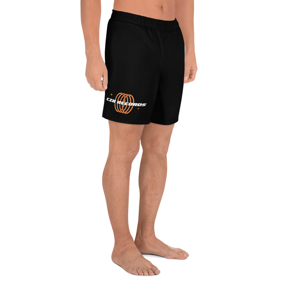 CZR RECORDS APPAREL- 4 Rings Orange & Black Athletic Shorts