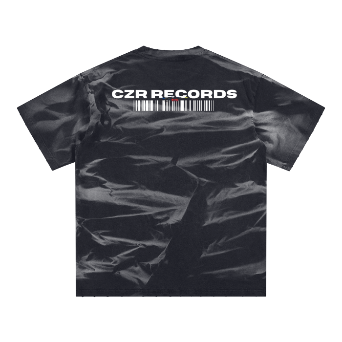 Irregular Stripe Frayed Monkey Washed T-Shirt - 250 GSM