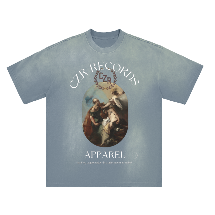 Monkey Washed Distressed Drop Shoulder Crew Neck T-Shirt - 270 GSM