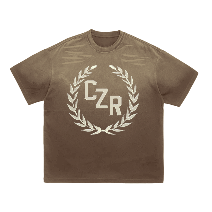 Vintage Washed Tiger Stripes Dyed Gradient T-Shirt - 250 GSM