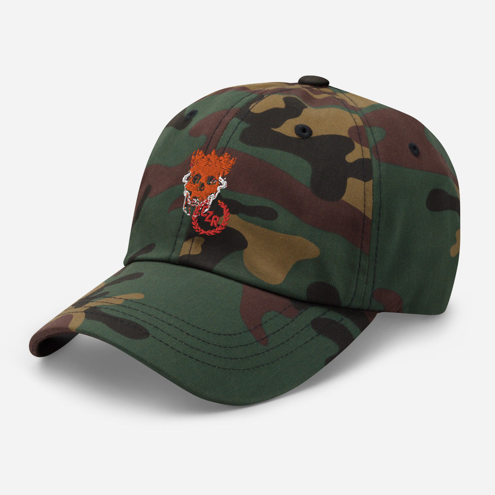 CZR RECORDS APPAREL - Red Crown Skull Dad Hat