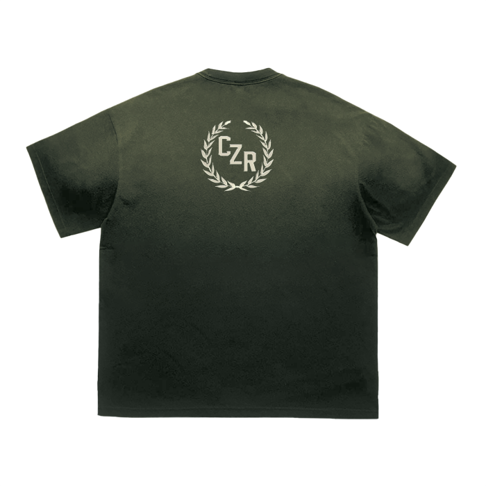 Vintage Washed Tiger Stripes Dyed Gradient T-Shirt - 250 GSM