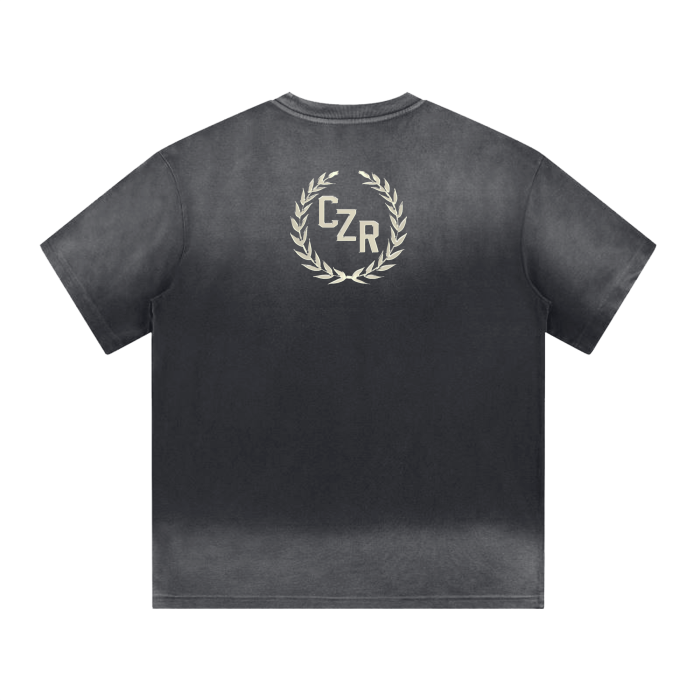 “I” Shaped Monkey Washed Drop Shoulder T-Shirt - 300 GSM