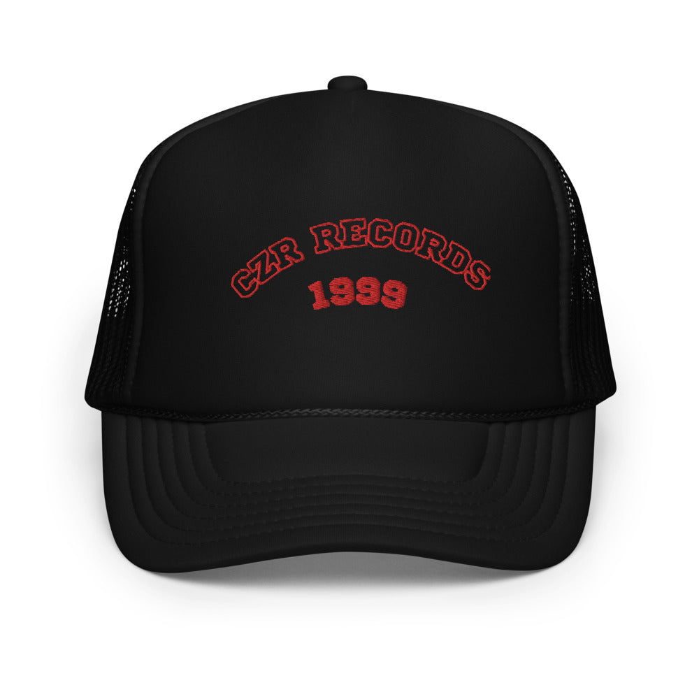 CZR RECORDS APPAREL - 1999 Red Font Foam Trucker Hat