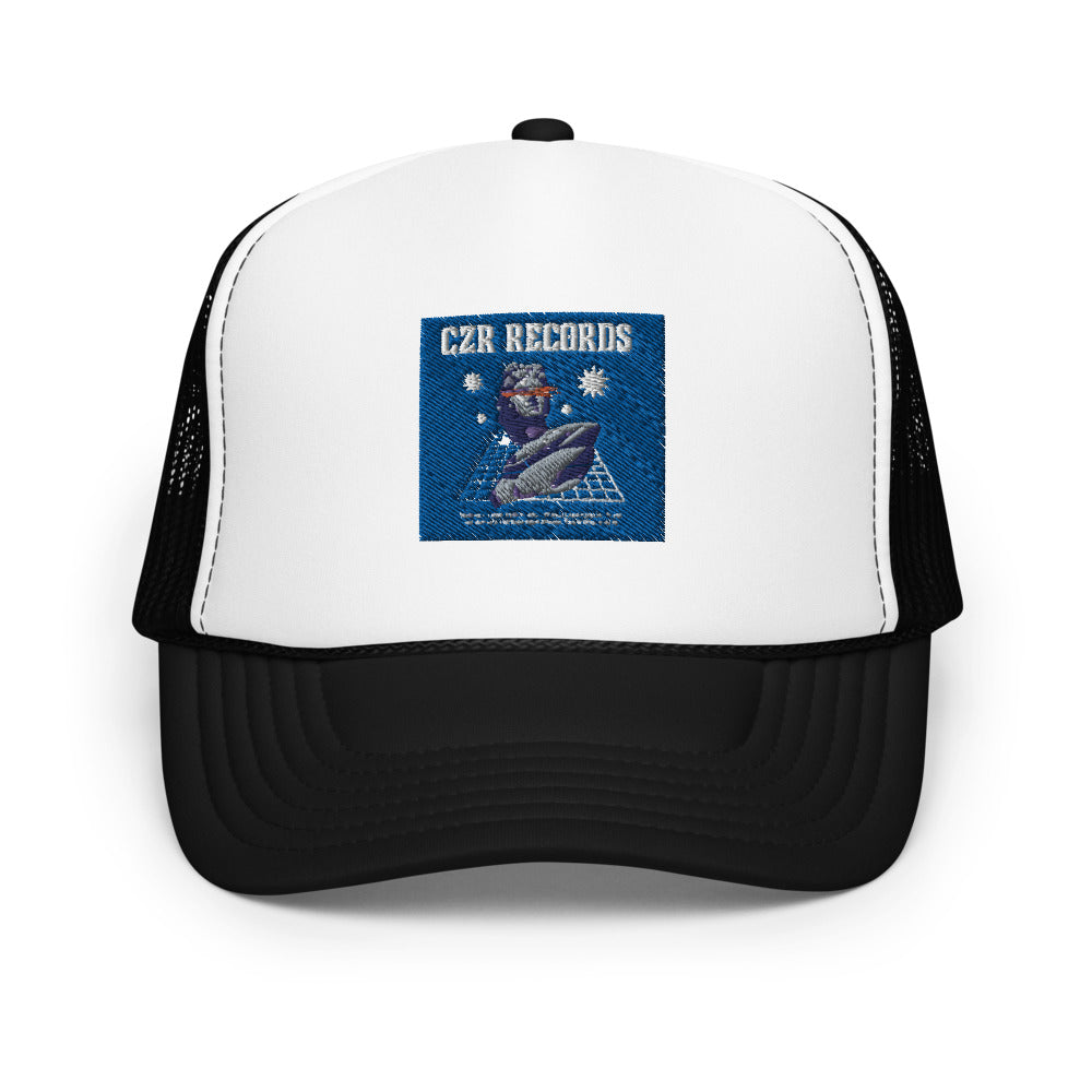 CZR RECORDS APPAREL - Perseus Blue BG Foam Trucker Hat