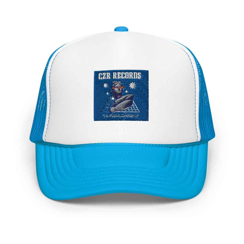 CZR RECORDS APPAREL - Perseus Blue BG Foam Trucker Hat