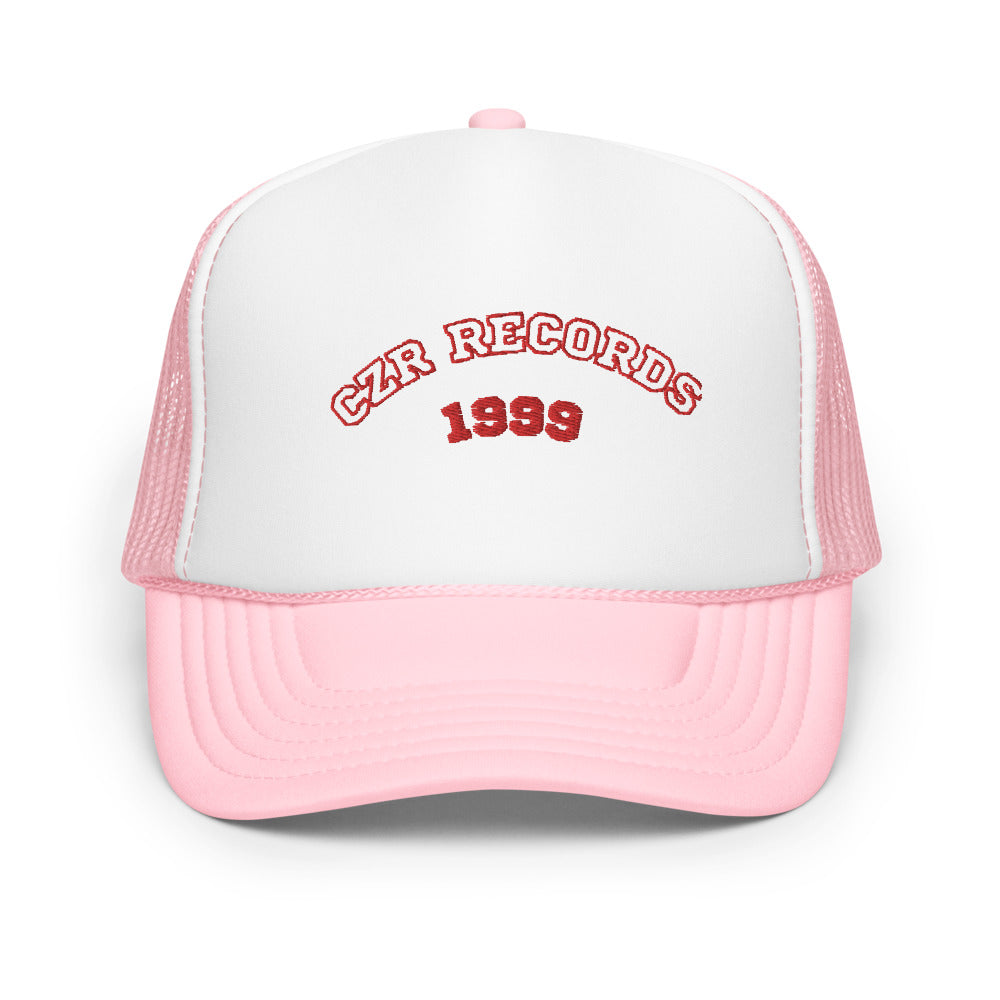 CZR RECORDS APPAREL - 1999 Red Font Foam Trucker Hat