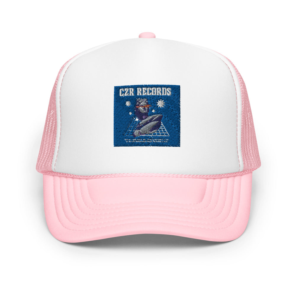 CZR RECORDS APPAREL - Perseus Blue BG Foam Trucker Hat