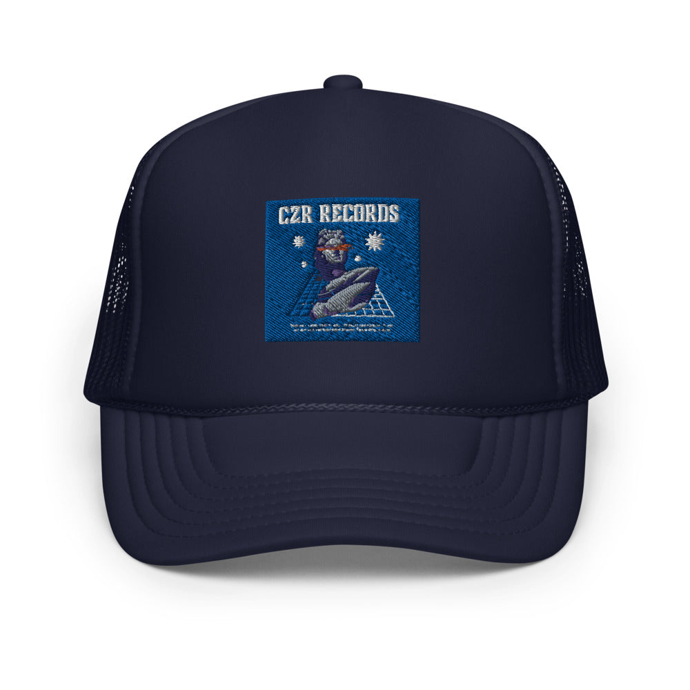 CZR RECORDS APPAREL - Perseus Blue BG Foam Trucker Hat