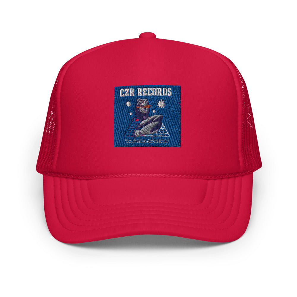 CZR RECORDS APPAREL - Perseus Blue BG Foam Trucker Hat