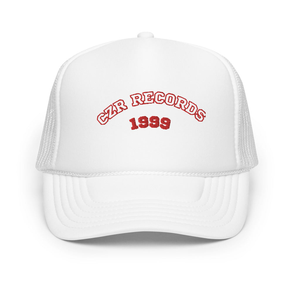 CZR RECORDS APPAREL - 1999 Red Font Foam Trucker Hat