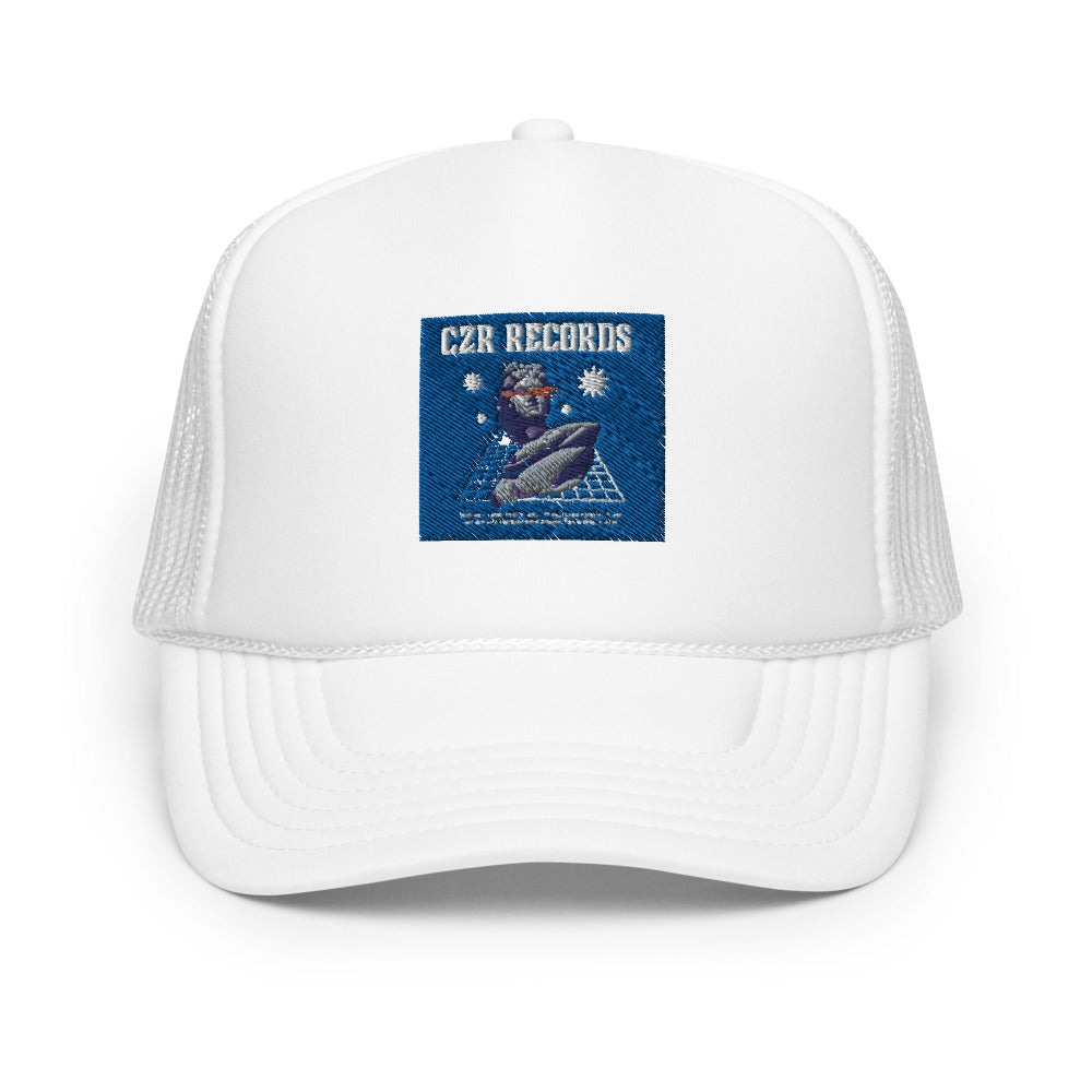 CZR RECORDS APPAREL - Perseus Blue BG Foam Trucker Hat