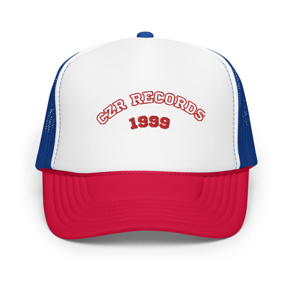 CZR RECORDS APPAREL - 1999 Red Font Foam Trucker Hat