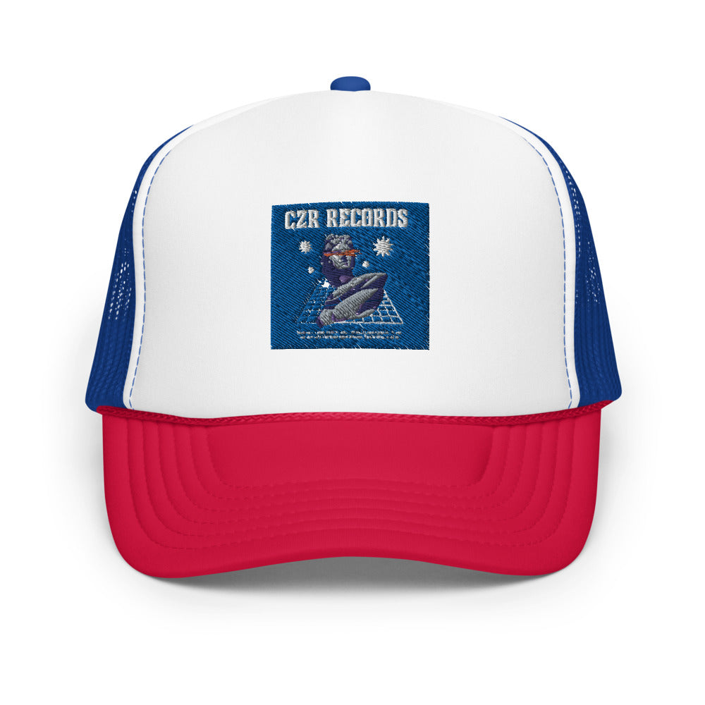 CZR RECORDS APPAREL - Perseus Blue BG Foam Trucker Hat