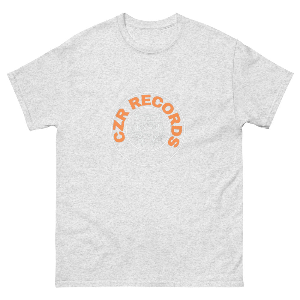 CZR RECORDS APPAREL - Men's Classic Tiger Circle Orange Font Tee