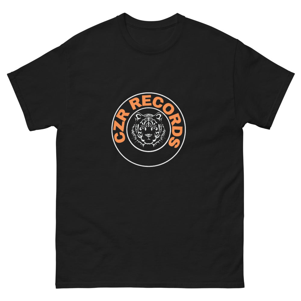 CZR RECORDS APPAREL - Men's Classic Tiger Circle Orange Font Tee