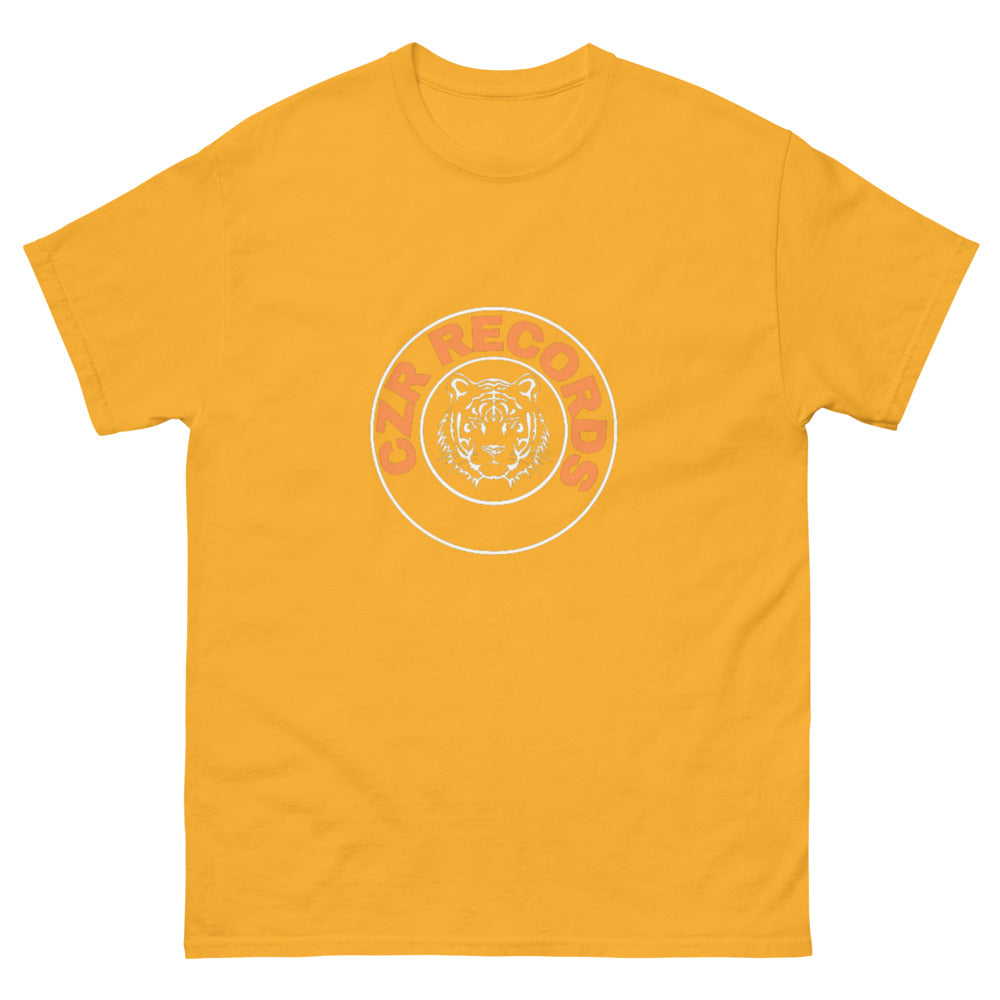 CZR RECORDS APPAREL - Men's Classic Tiger Circle Orange Font Tee