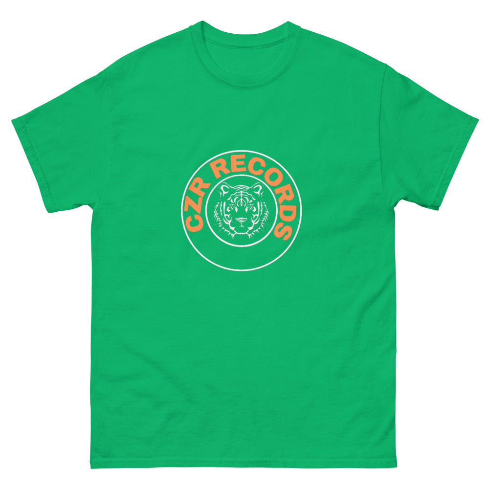 CZR RECORDS APPAREL - Men's Classic Tiger Circle Orange Font Tee