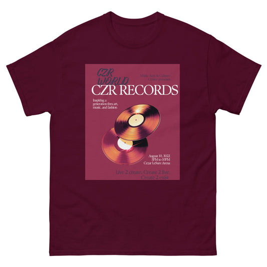 CZR RECORDS APPAREL - Men's  Vinyl Record Tee Shirt