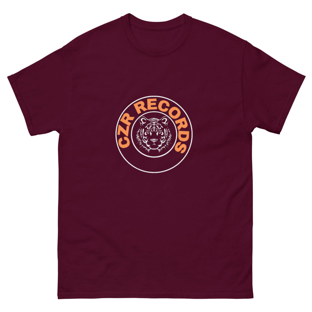 CZR RECORDS APPAREL - Men's Classic Tiger Circle Orange Font Tee