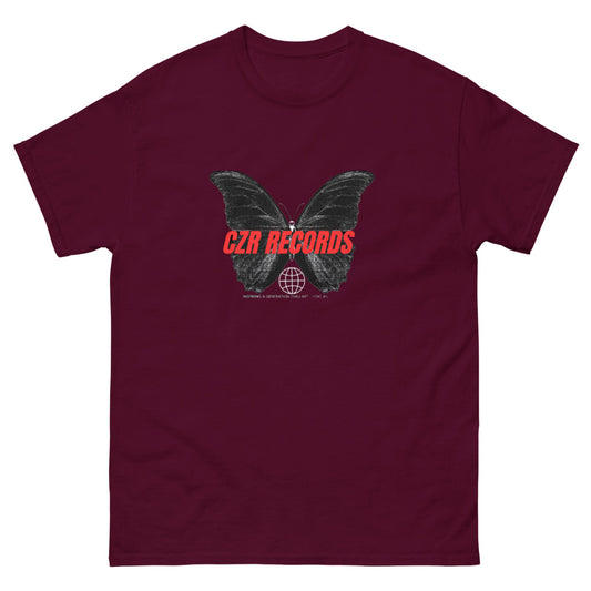 CZR RECORDS APPAREL - Butterfly Doors Red Font Men's classic tee