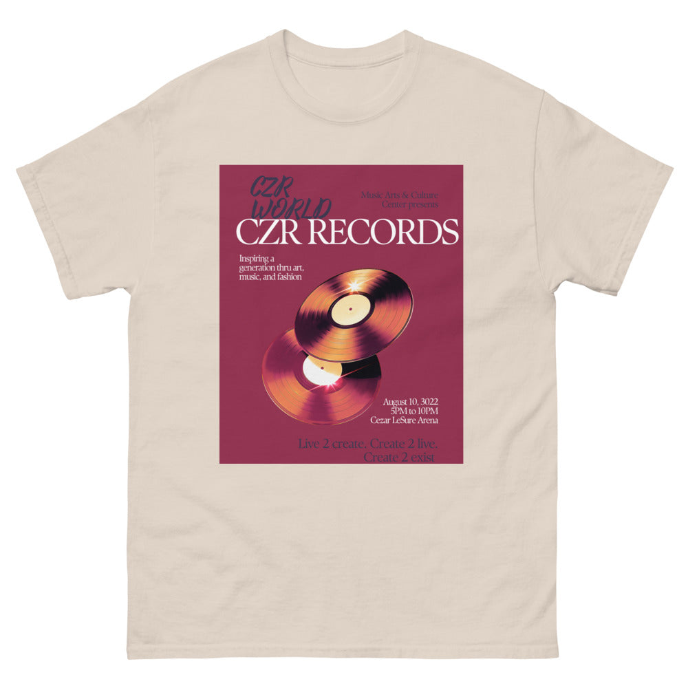 CZR RECORDS APPAREL - Men's  Vinyl Record Tee Shirt