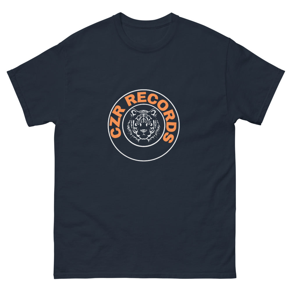 CZR RECORDS APPAREL - Men's Classic Tiger Circle Orange Font Tee