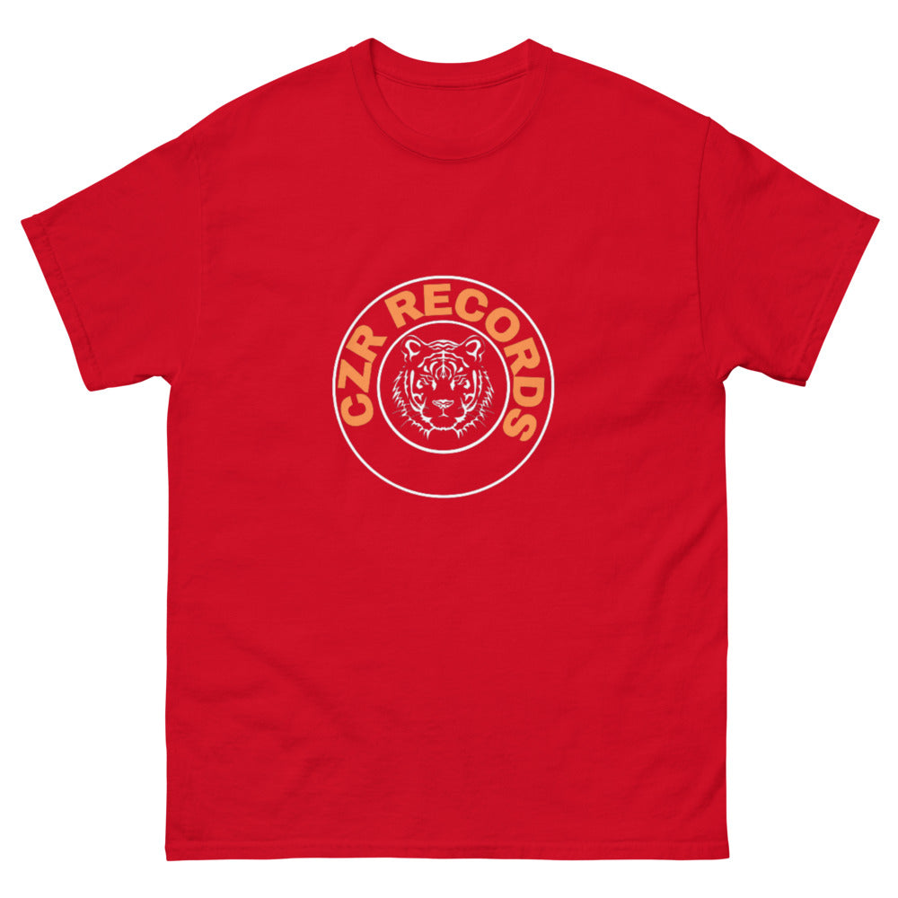 CZR RECORDS APPAREL - Men's Classic Tiger Circle Orange Font Tee