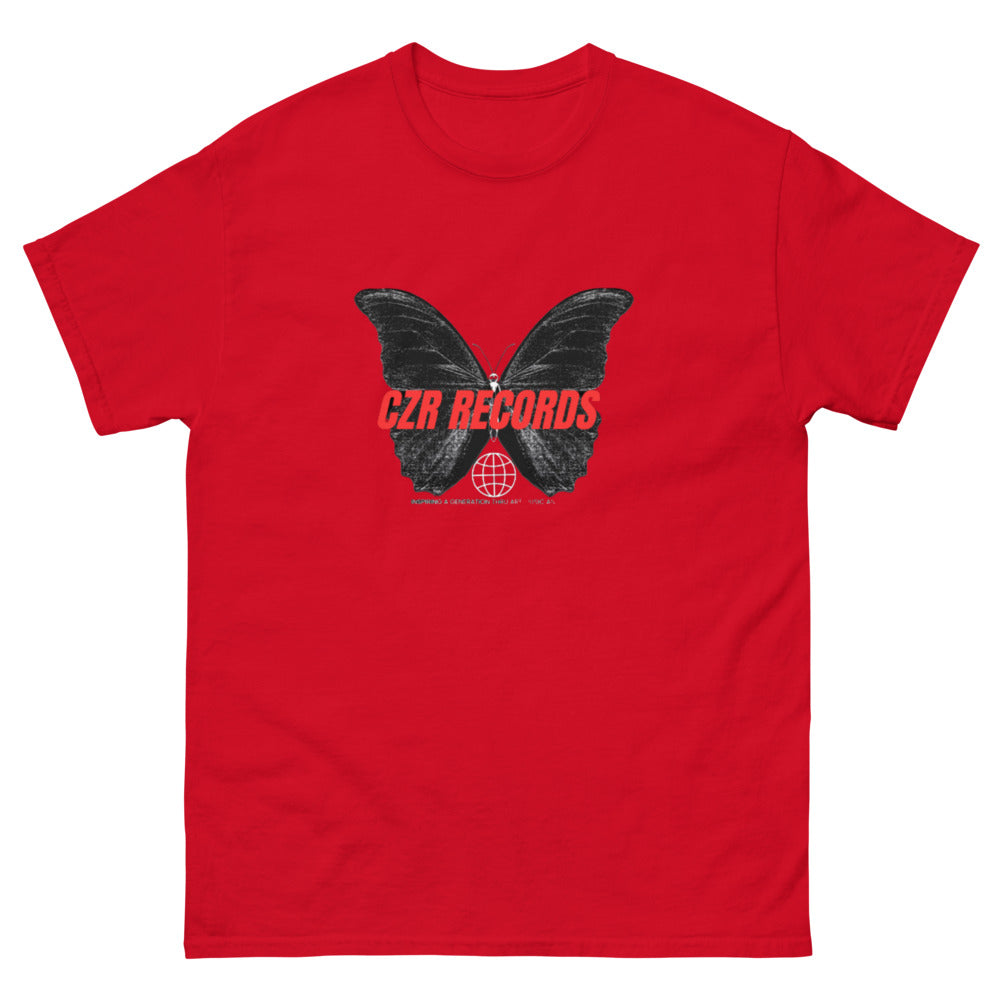 CZR RECORDS APPAREL - Butterfly Doors Red Font Men's classic tee