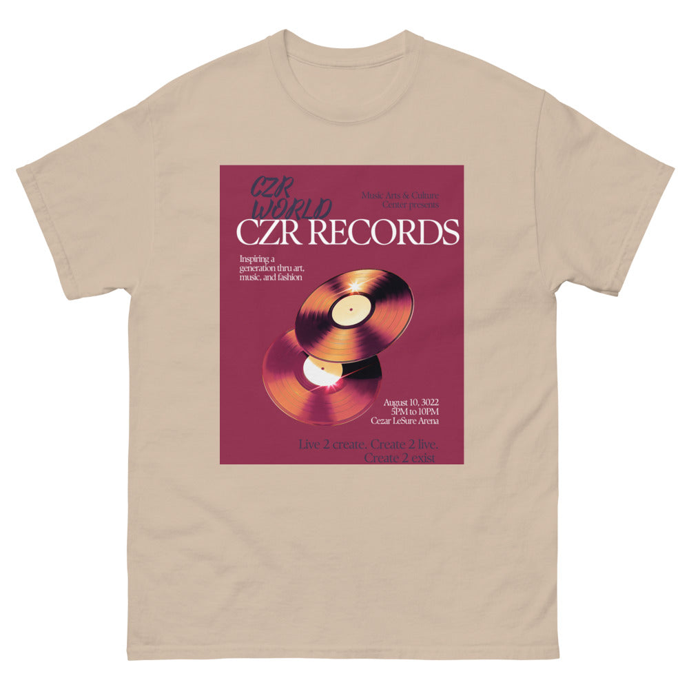 CZR RECORDS APPAREL - Men's  Vinyl Record Tee Shirt