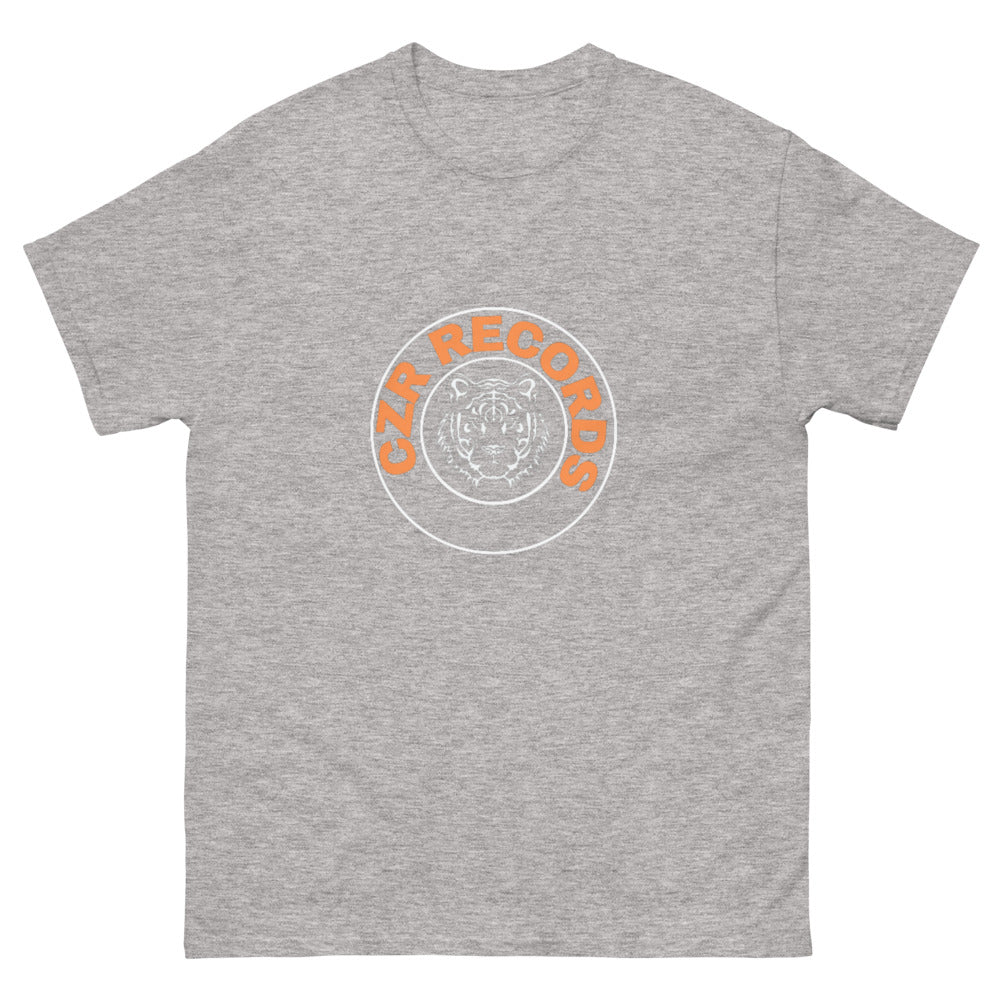 CZR RECORDS APPAREL - Men's Classic Tiger Circle Orange Font Tee