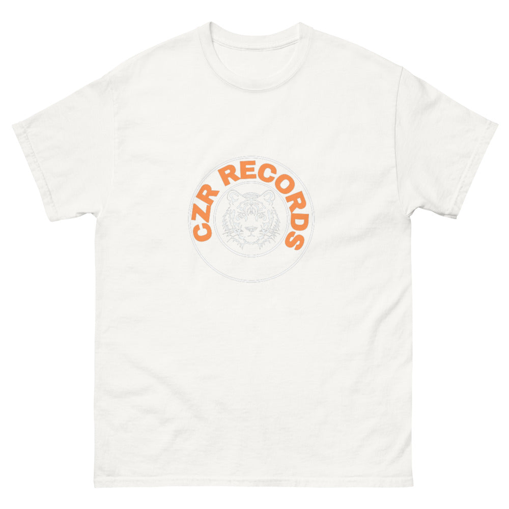 CZR RECORDS APPAREL - Men's Classic Tiger Circle Orange Font Tee
