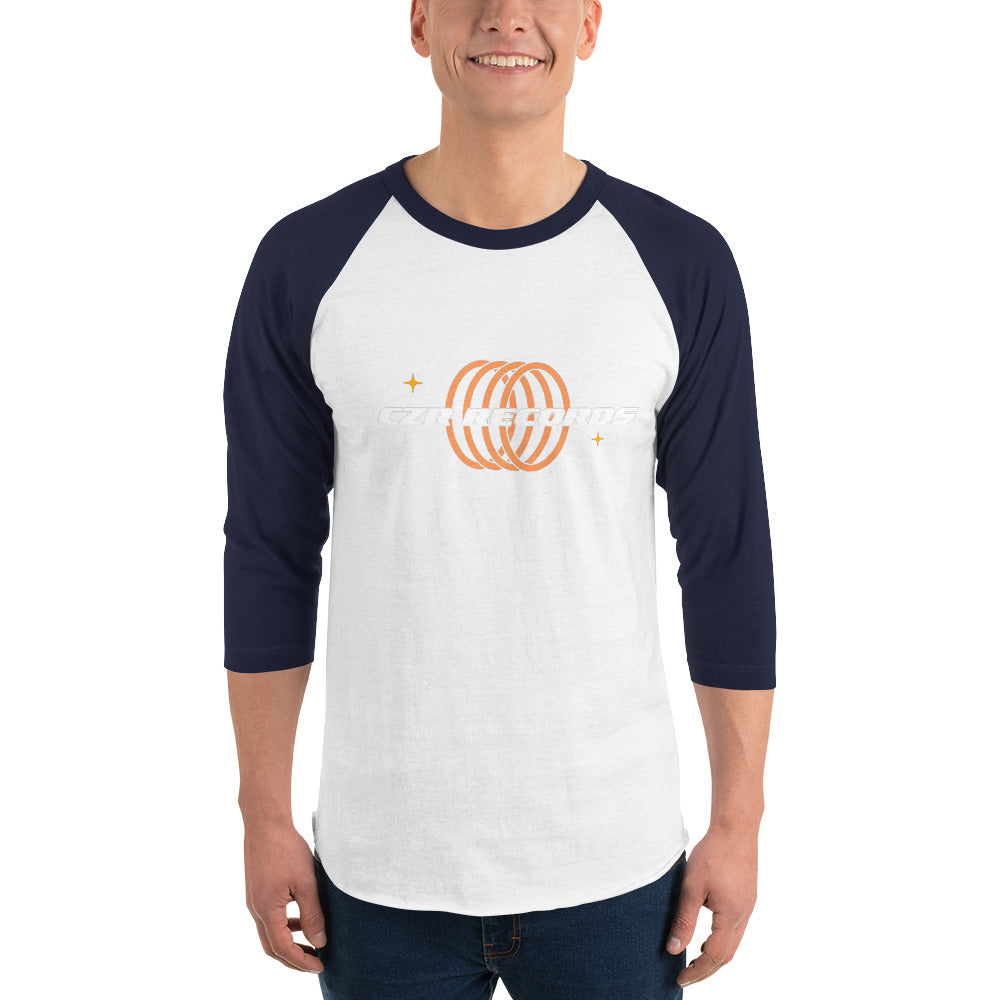 4 Rings Orange 3/4 sleeve Raglan Baseball Shirt