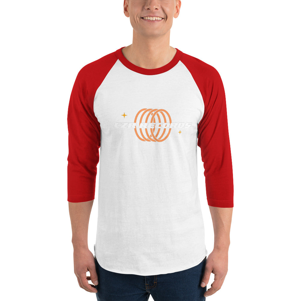 4 Rings Orange 3/4 sleeve Raglan Baseball Shirt