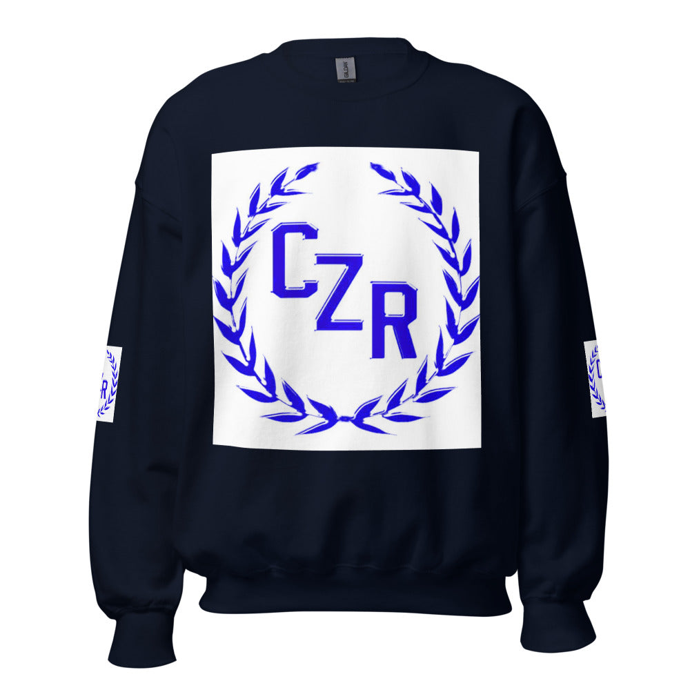 CZR RECORDS APPAREL - Classic Fit Crewneck Box Logo Long Sleeve Sweater